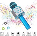 MIKROFON KARAOKE BEZPRZEWODOWY GŁOŚNIK BLUETOOTH NIEBIESKI