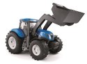 DUŻY TRAKTOR NEW HOLLAND Z ŁYŻKĄ OTWIERANE DRZWI 1:16