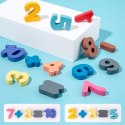 Drewniana zabawka 7 in 1 puzzle alfabet cyfry montessorii