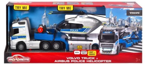 Zestaw policyjny Majorette Grand Volvo ciężarówka + helikopter 35 cm