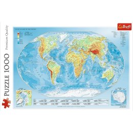 Puzzle 1000 elementów Mapa fizyczna świata