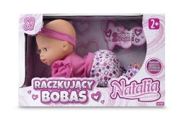 Lalka Natalia bobas raczkujący 32 cm różowy